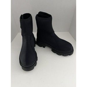 NEW Gia Borghini Women's Black Scuba Strap Ankle‎ Boot Shoes US 6/ EU 36